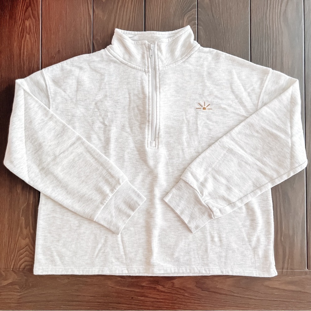 Thereabouts Girls Cropped Quarter Zip Sweater, Size XL 18.5 P